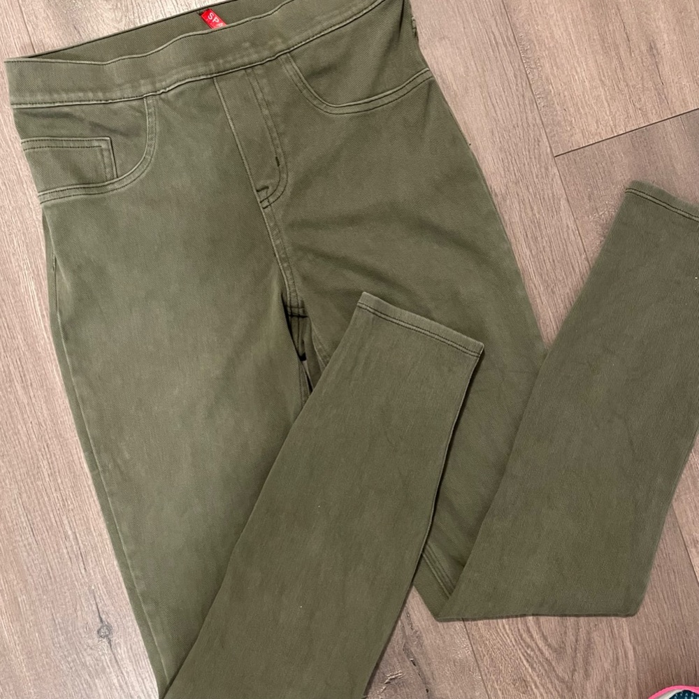 SPANX Green Jean-ish Ankle Leggings Size Small